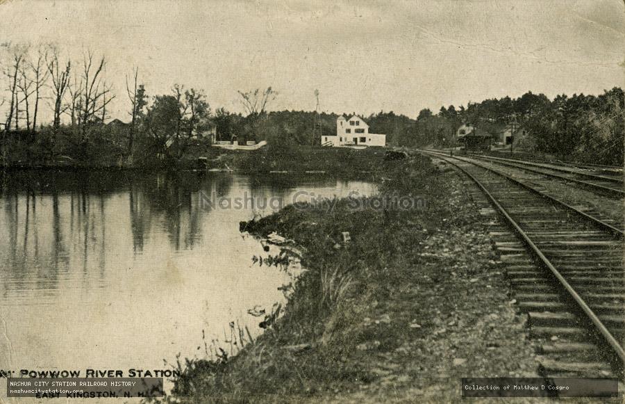Postcard: At Powwow River Station, East Kingston, New Hampshire
